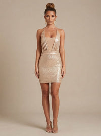 Holly | Sparkle Mini Christmas Party Dress for Women