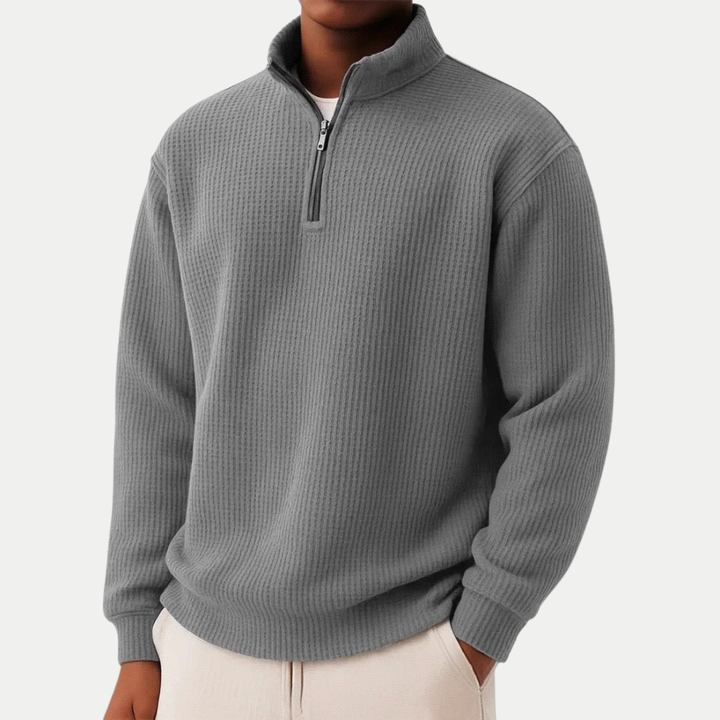 Streamlined Mens Jumper for Casual Comfort in Dark Grey