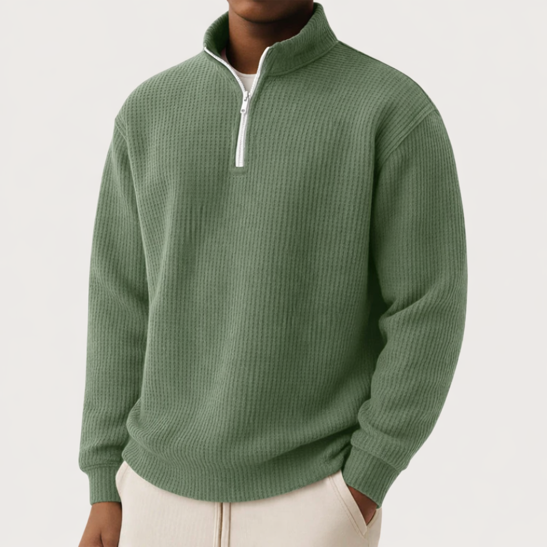 Streamlined Mens Jumper for Casual Comfort in Green