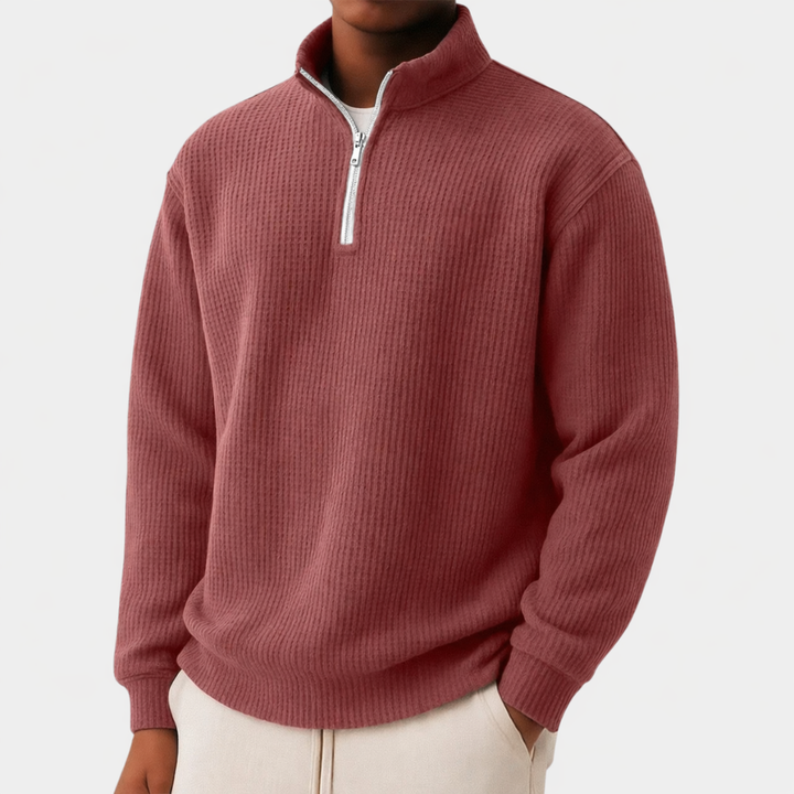 Streamlined Mens Jumper for Casual Comfort in Red