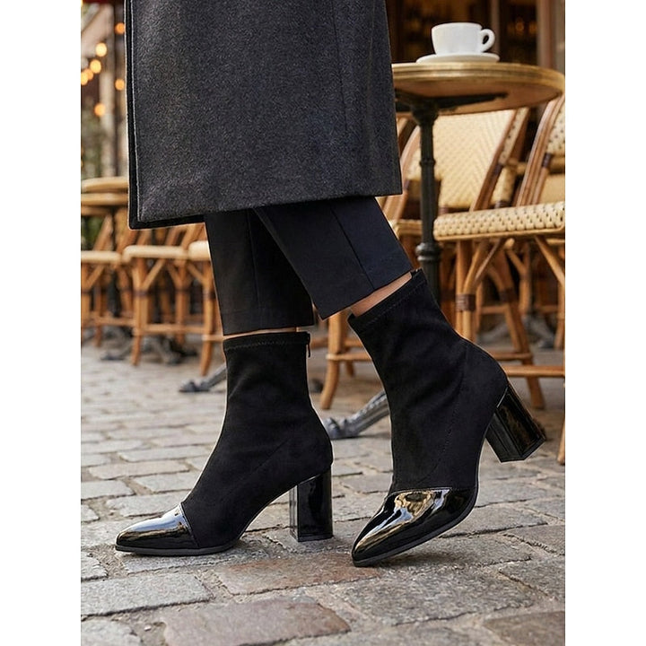 Stretch-Fit Women's Ankle Boots with Block Heel (3)