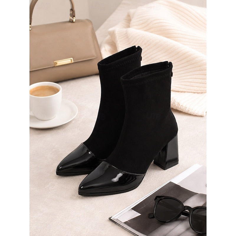 Stretch-Fit Women's Ankle Boots with Block Heel (5)