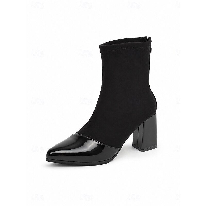 Stretch-Fit Women's Ankle Boots with Block Heel (7)