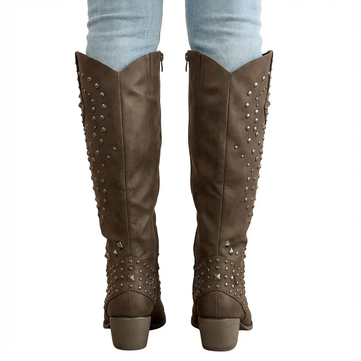 Studded Pointed-Toe Knee-High Boots for Women (5)