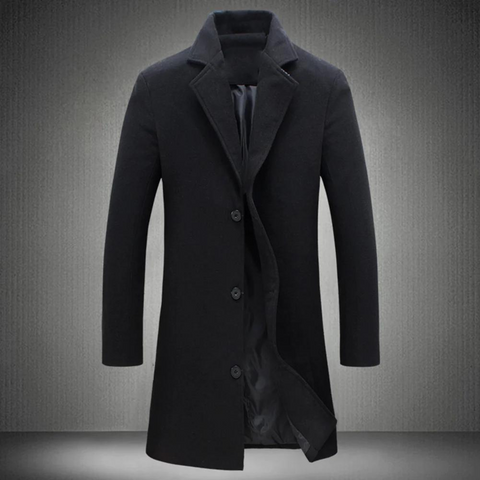 Tailored Men's Winter Jacket for Formal Occasions in Black