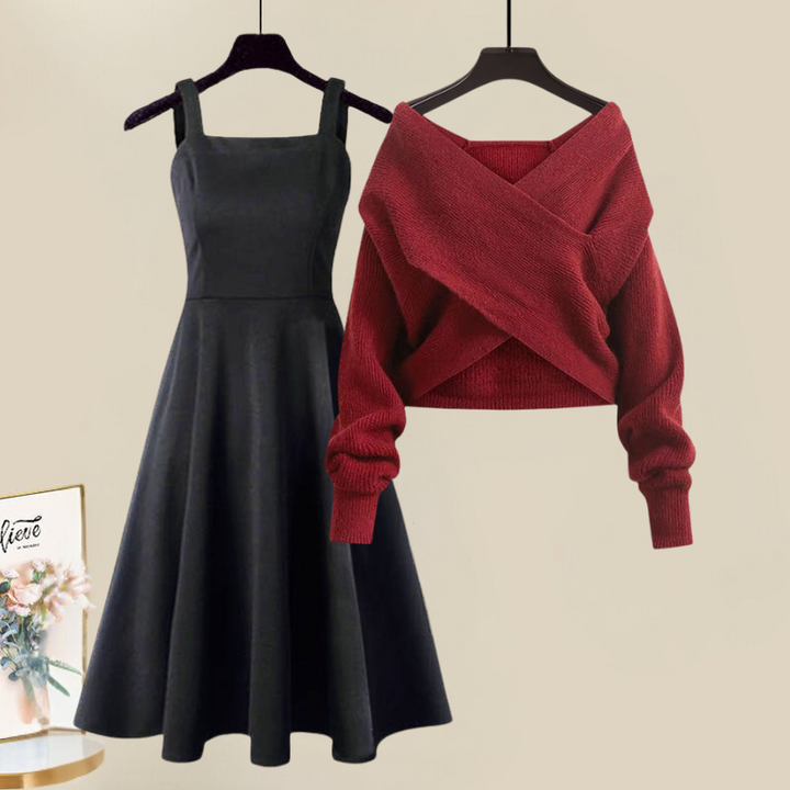 Timeless Knitted Jumper Dress for Women in Red