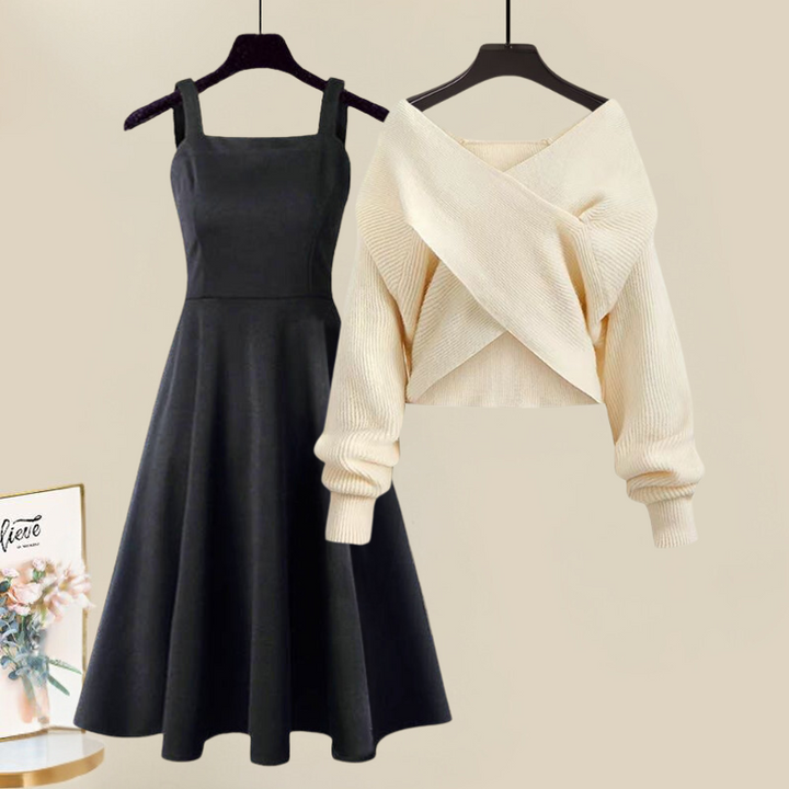 Timeless Knitted Jumper Dress for Women in White