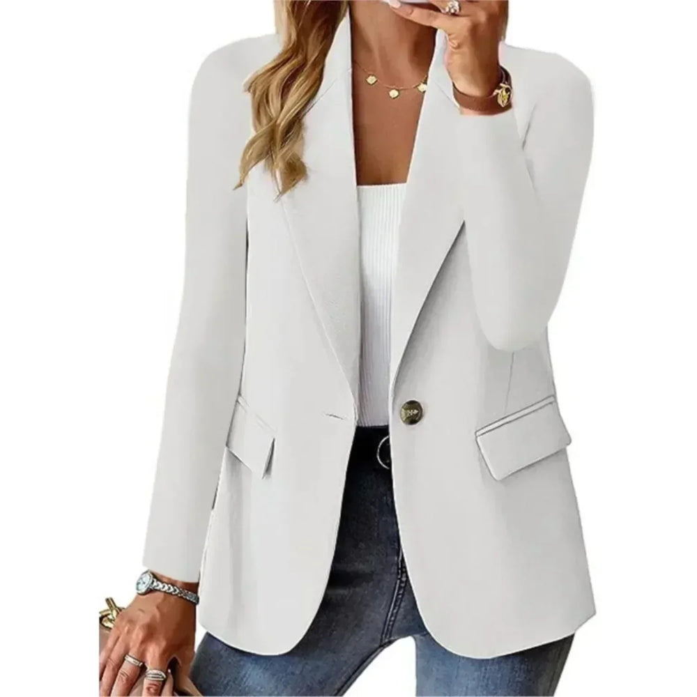 Uniwersalny elegancki Blazer w kolorze Biały