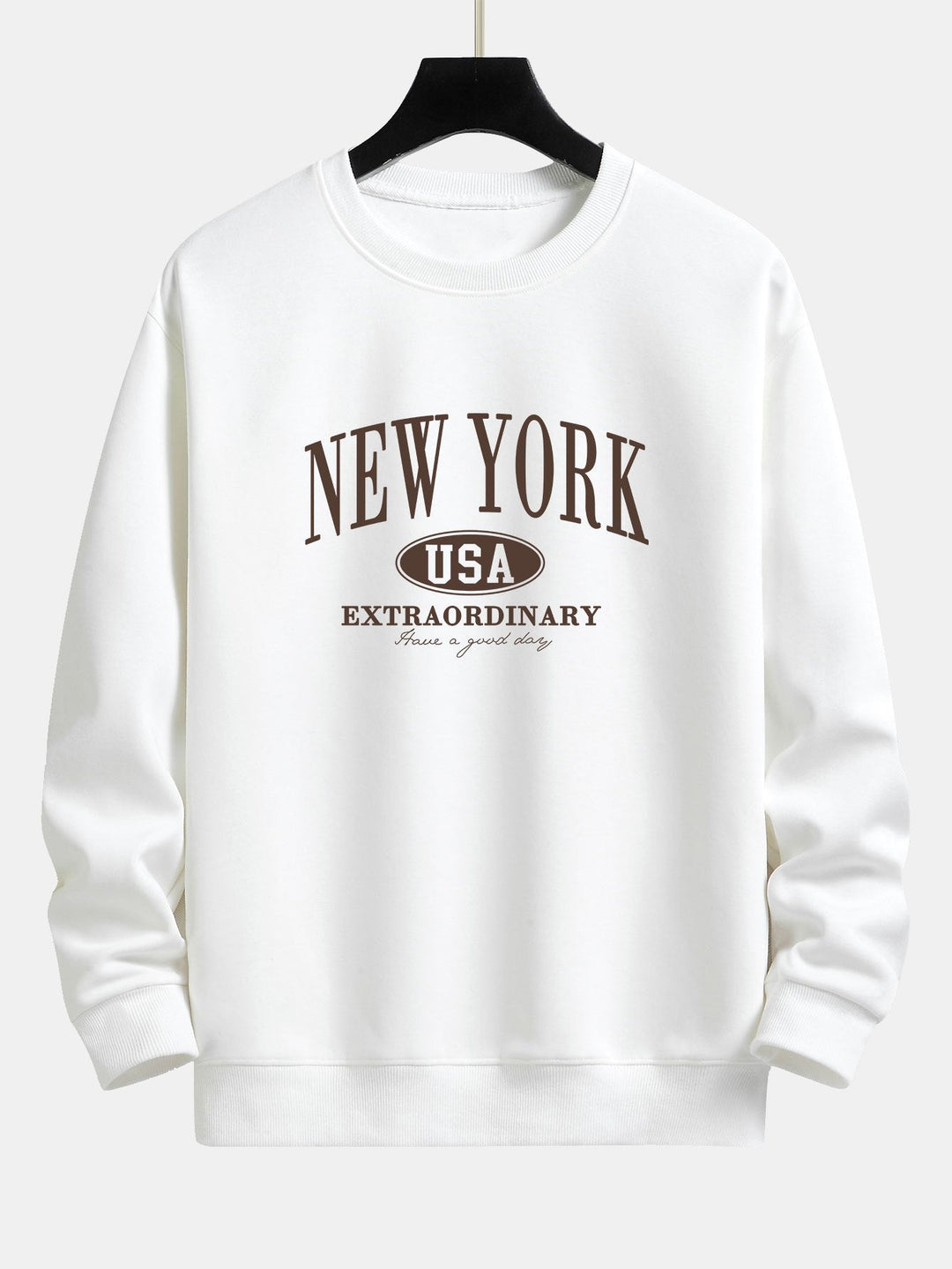 Vintage New York Graphic Cotton Jumper in White