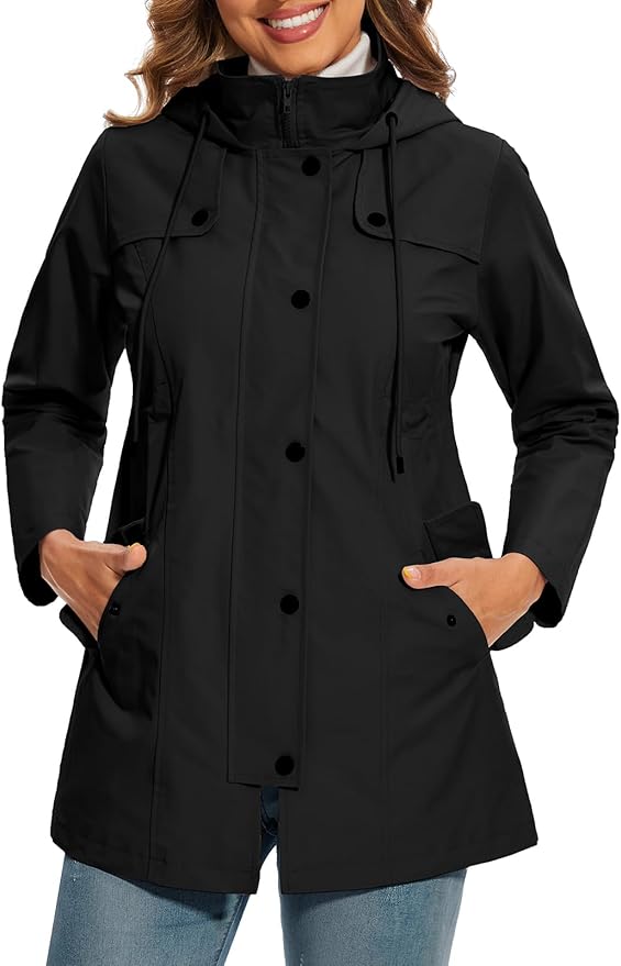 Water-Resistant Women's Jacket with Hood for Autumn (2)