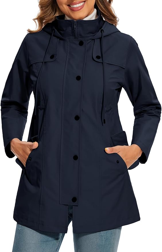 Water-Resistant Women's Jacket with Hood for Autumn (3)