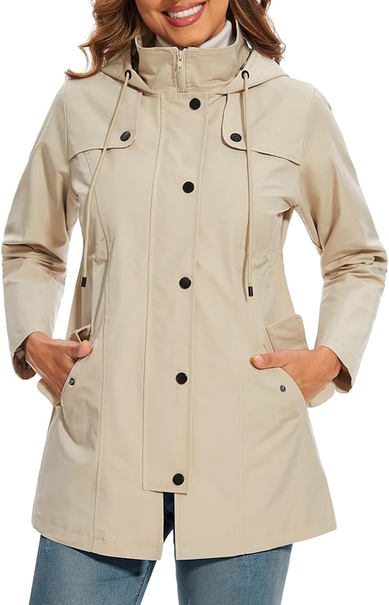 Water-Resistant Women's Jacket with Hood for Autumn (6)