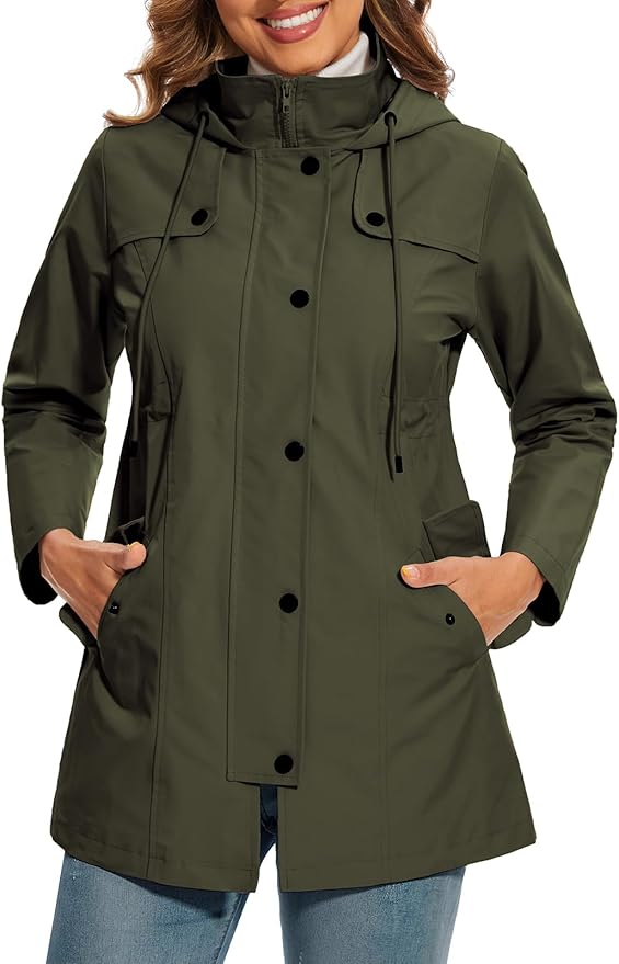 Water-Resistant Women's Jacket with Hood for Autumn (8)