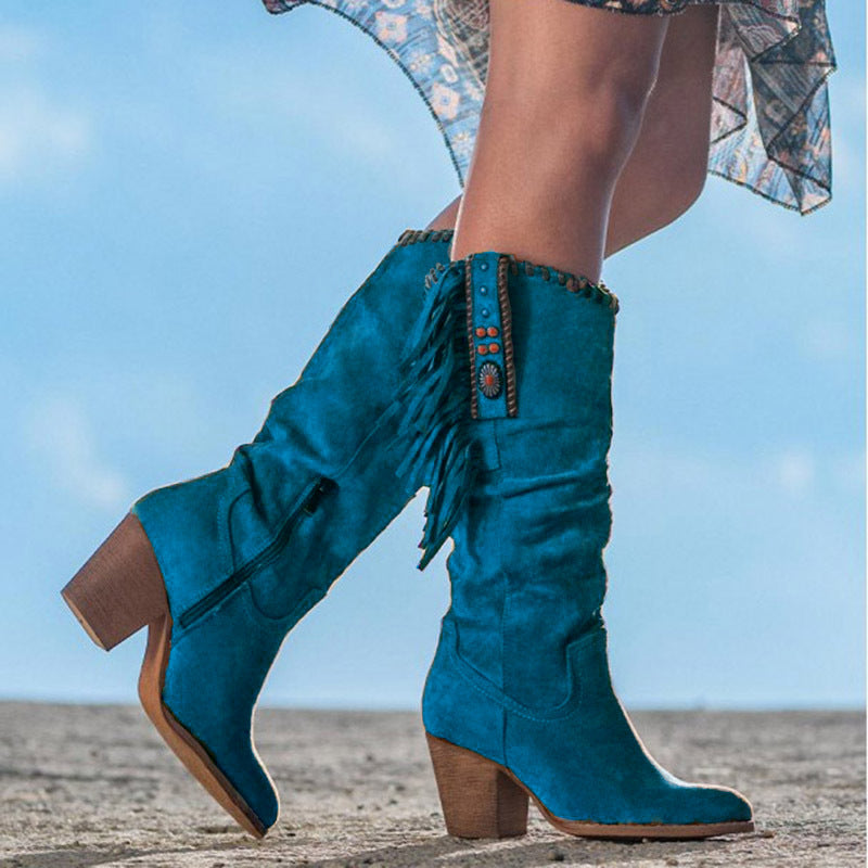 Western Women's Boots for Autumn in Türkis