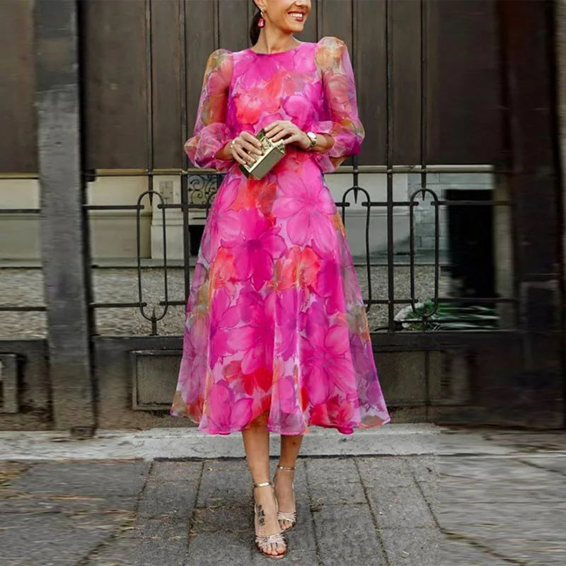 Women Wedding Guest Dress Formal w kolorze Różowy