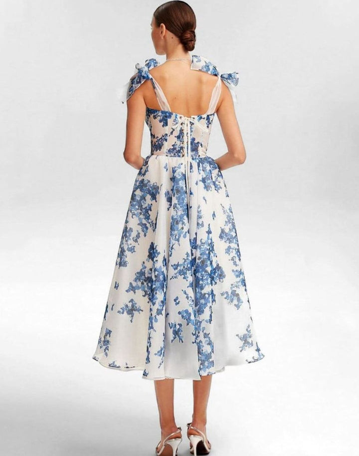 Women's A-Line Midi Corset Wedding Guest Dress (3)