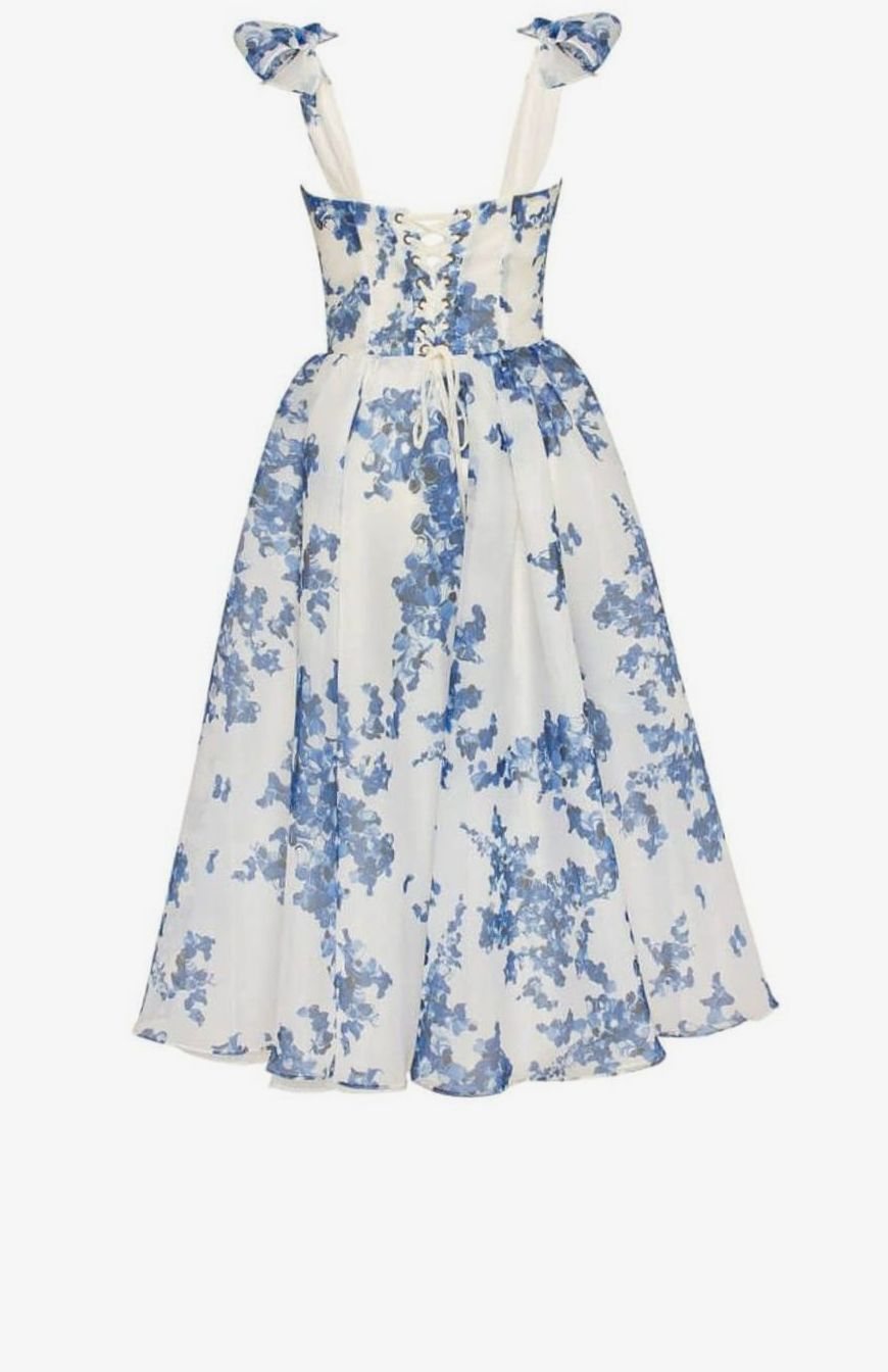 Women's A-Line Midi Corset Wedding Guest Dress (4)