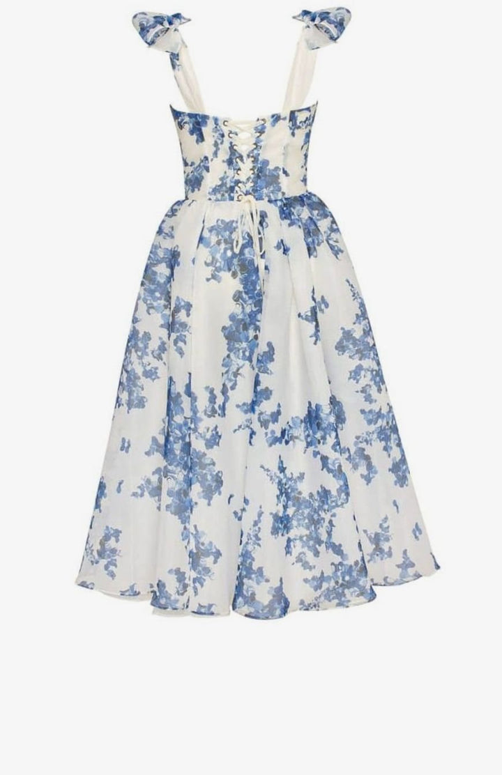 Women's A-Line Midi Corset Wedding Guest Dress (4)