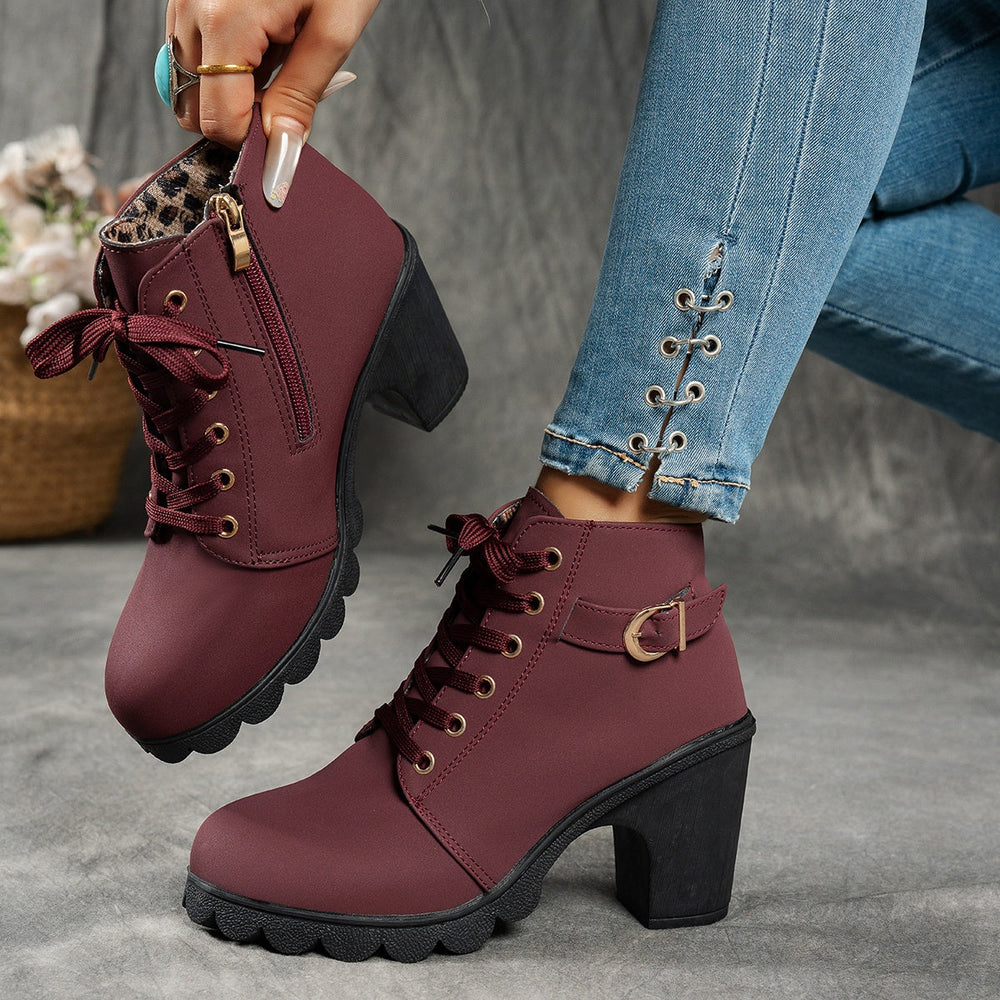 Women's Ankle Boots, Convenient Zip & Block Heel (2)