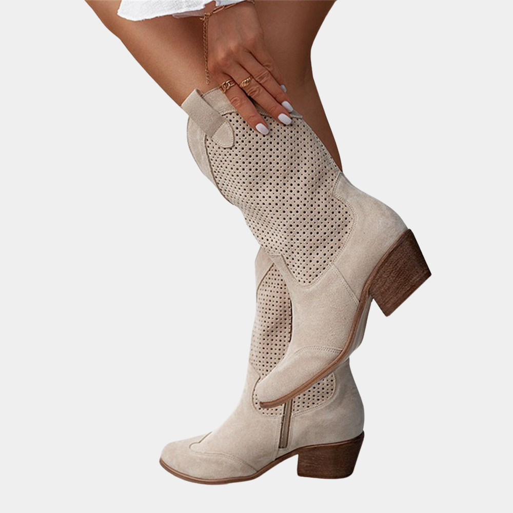 Women's Ankle Boots Western Style in Faux Suede (3)