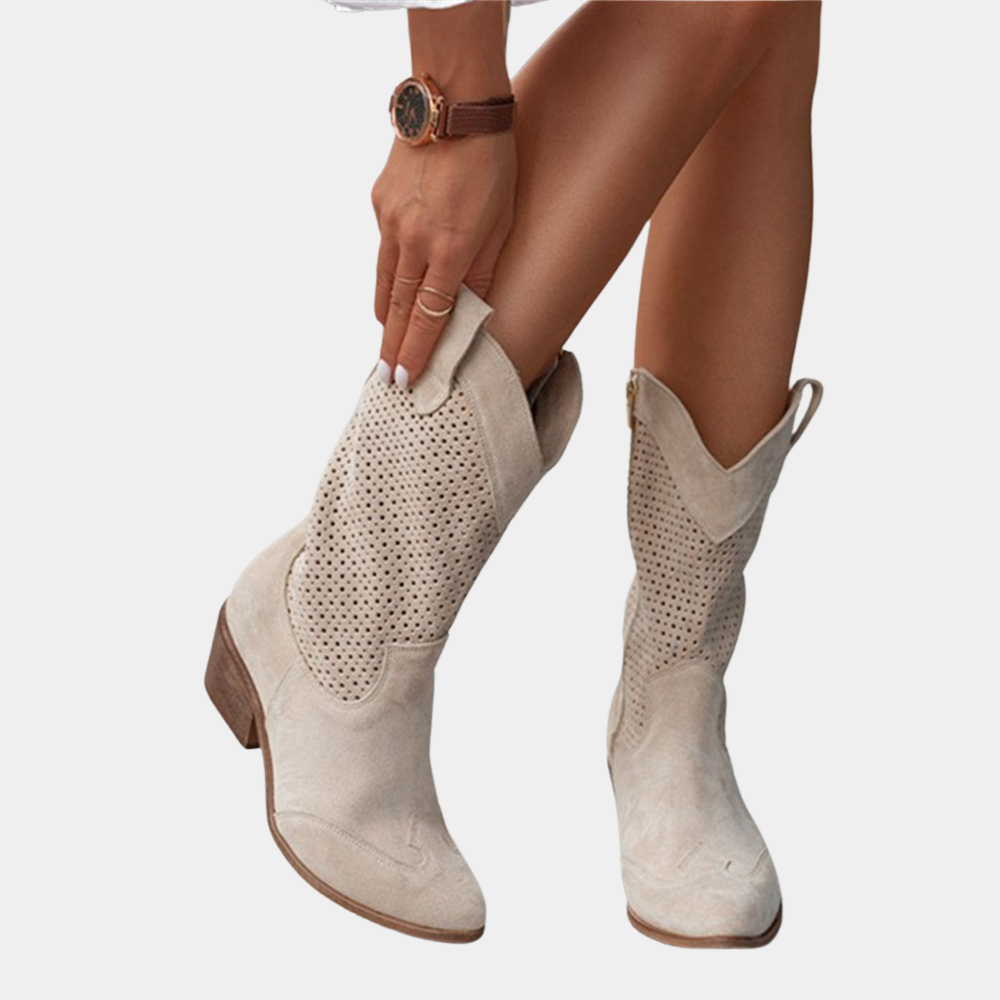 Women's Ankle Boots Western Style in Faux Suede (7)
