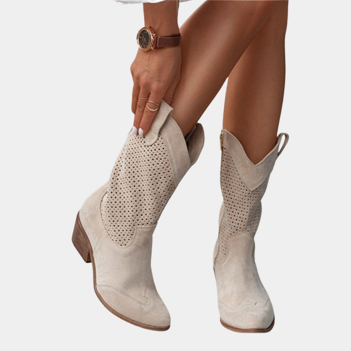 Women's Ankle Boots Western Style in Faux Suede (7)