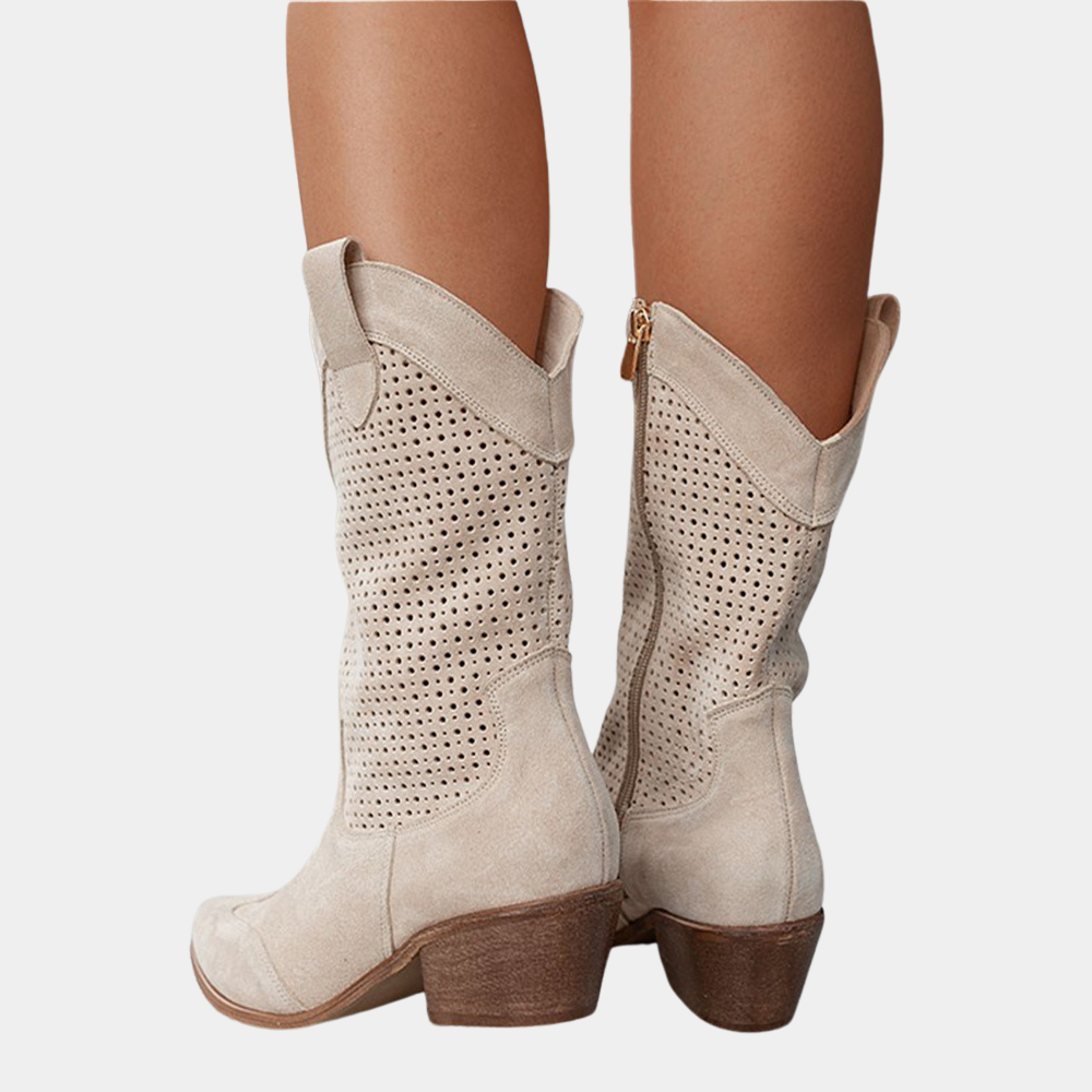 Women's Ankle Boots Western Style in Faux Suede (8)