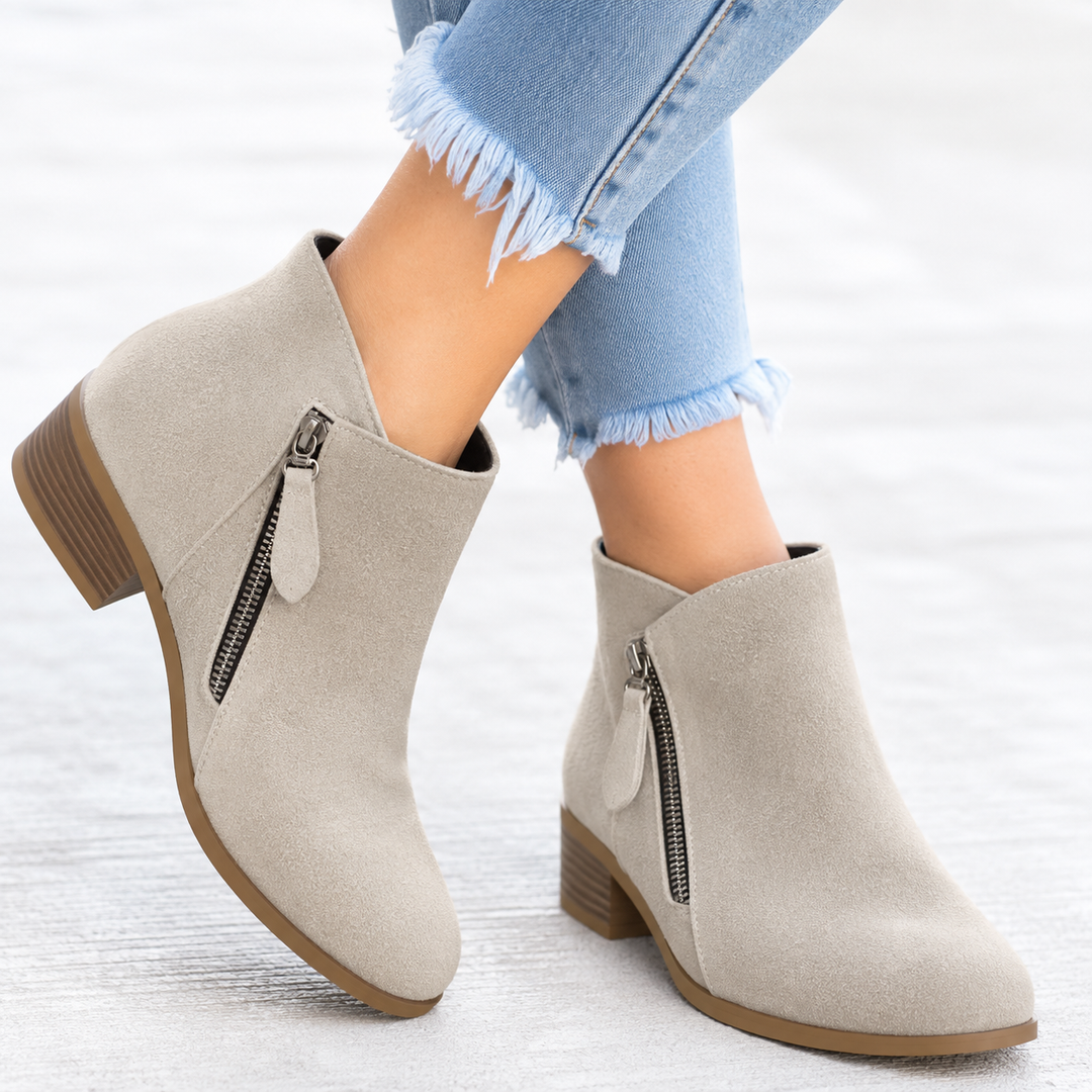 Women's Ankle Boots with Comfortable Everyday Support in Beige