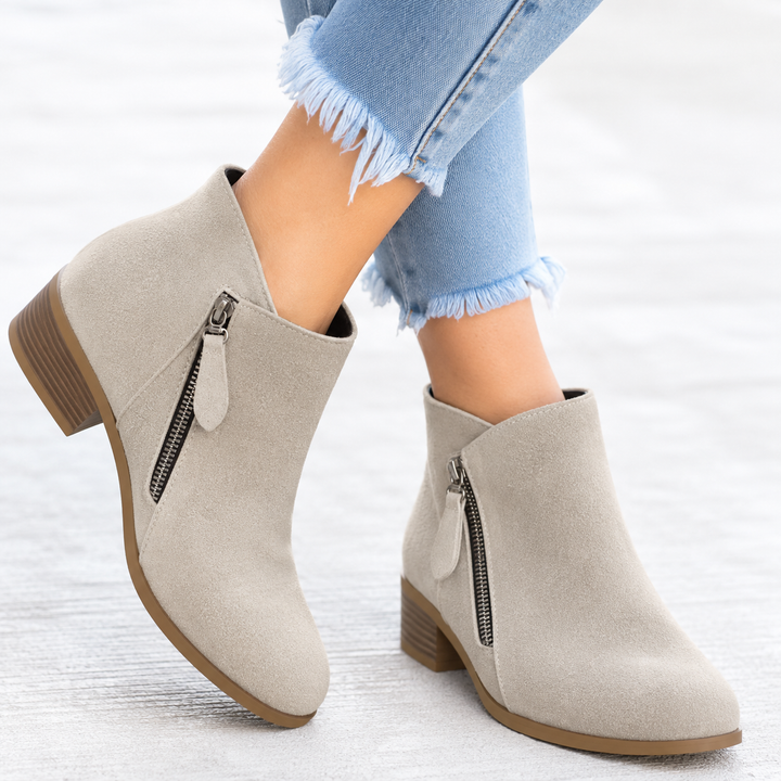 Women's Ankle Boots with Comfortable Everyday Support in Beige