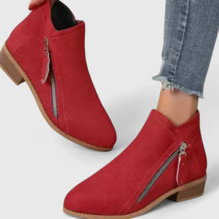 Women's Ankle Boots with Comfortable Everyday Support in Red