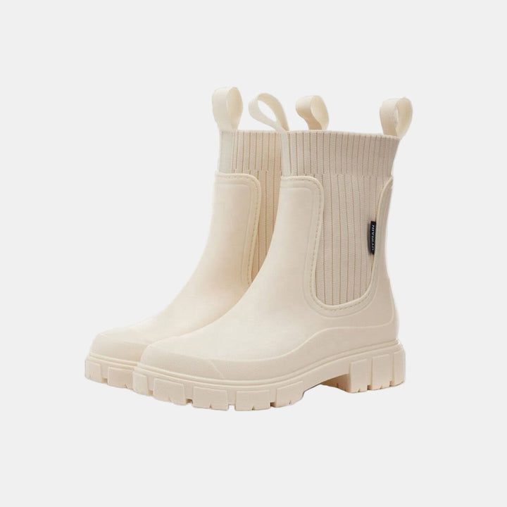 Women's Ankle Boots with Waterproof Non-Slip Soles in Off-White