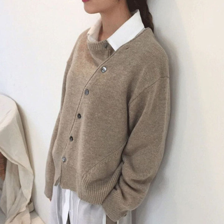 Women's Asymmetric Wrap Coat for Autumn in Braun (bestseller)