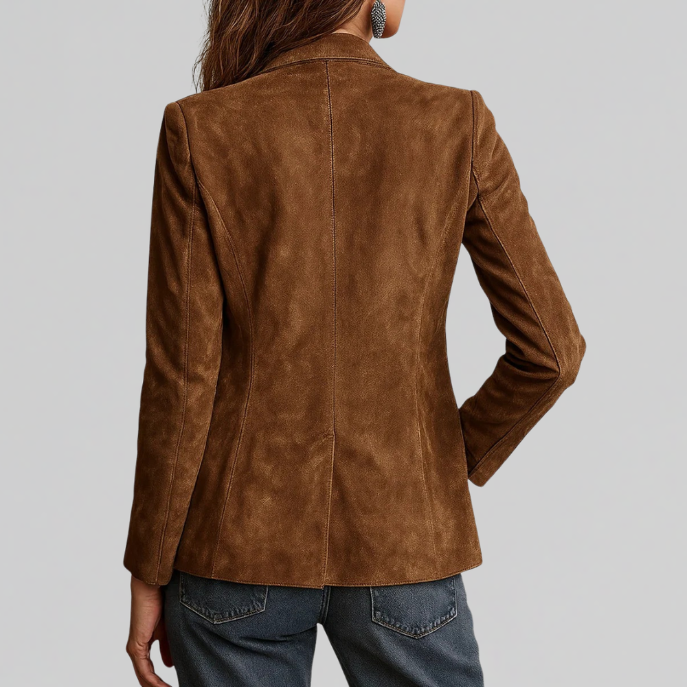 Women's Autumn Coat in Soft Suede-Touch (2)