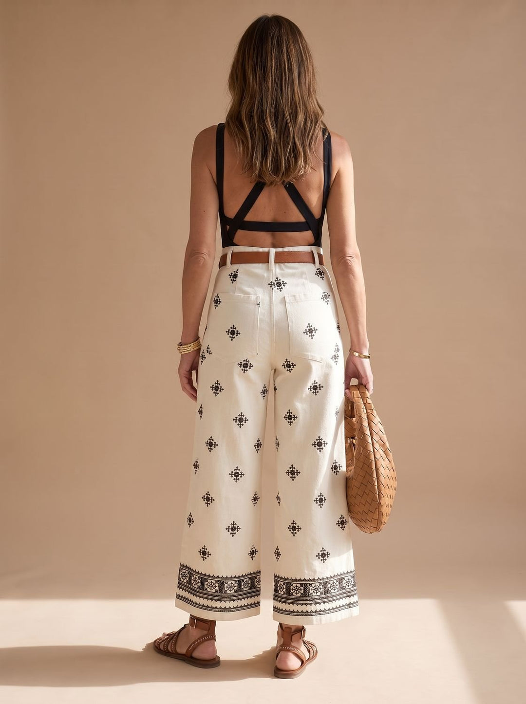 Women's Baggy Jeans-Style Embroidered High-Waist Trousers (6)
