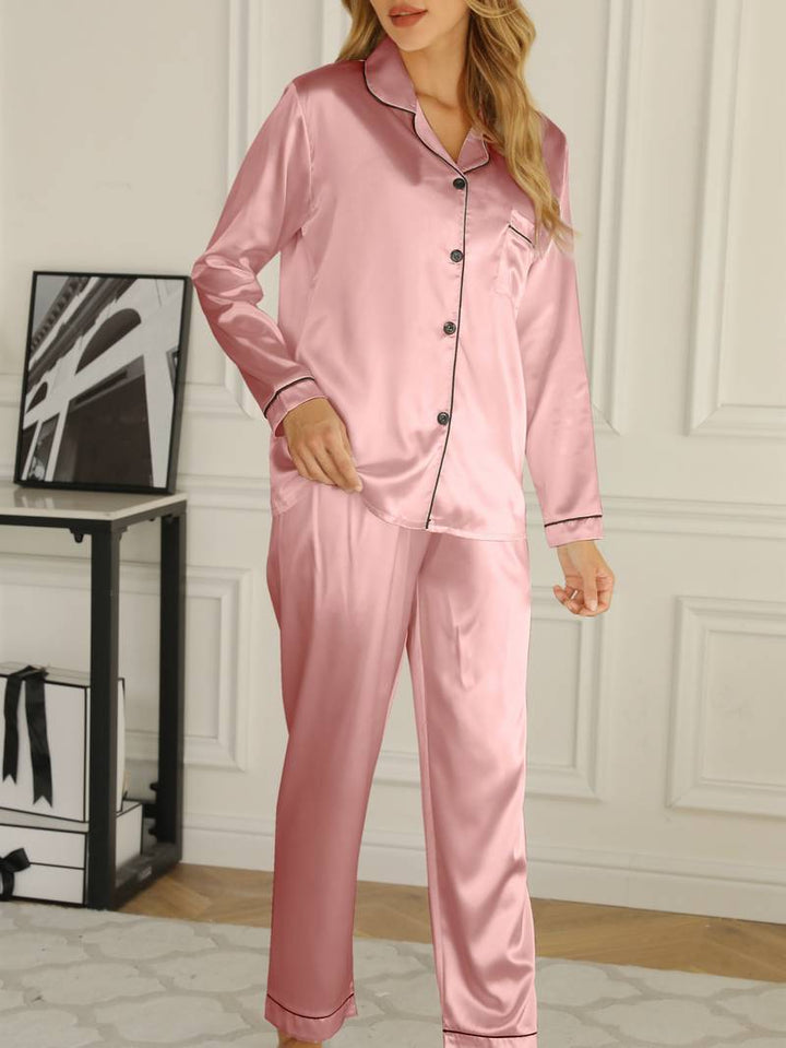 Women's Baggy Jeans-Style Satin Pajama Set (3)