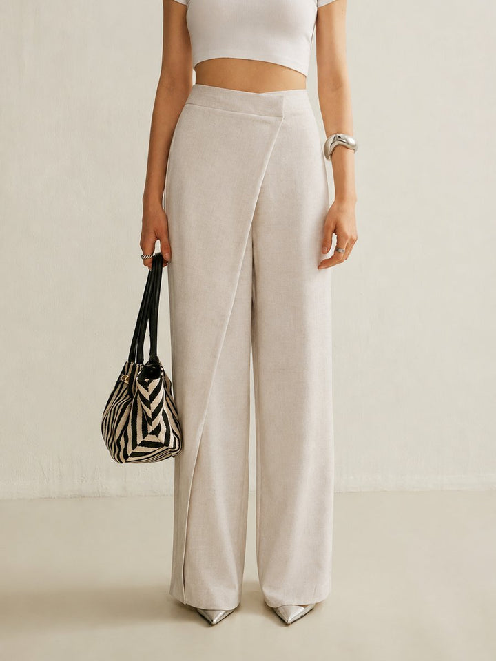 Women's Baggy Jeans with Wide-Leg Asymmetric Wrap (3)