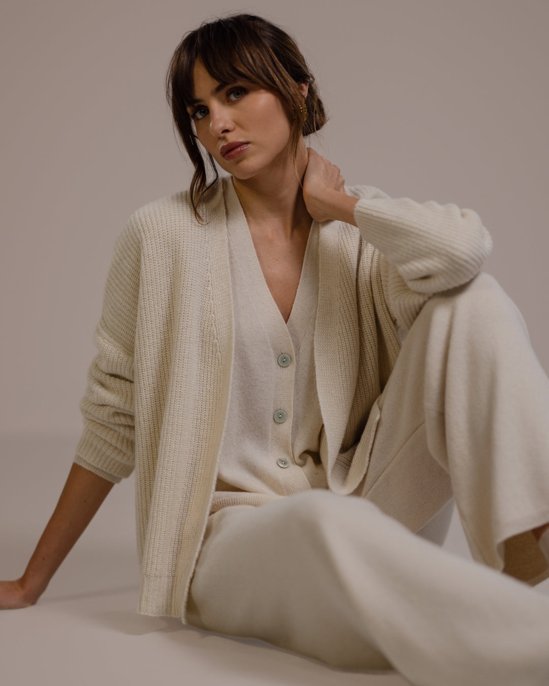 Women's Beige Jumper Dress in Wool Blend (2)