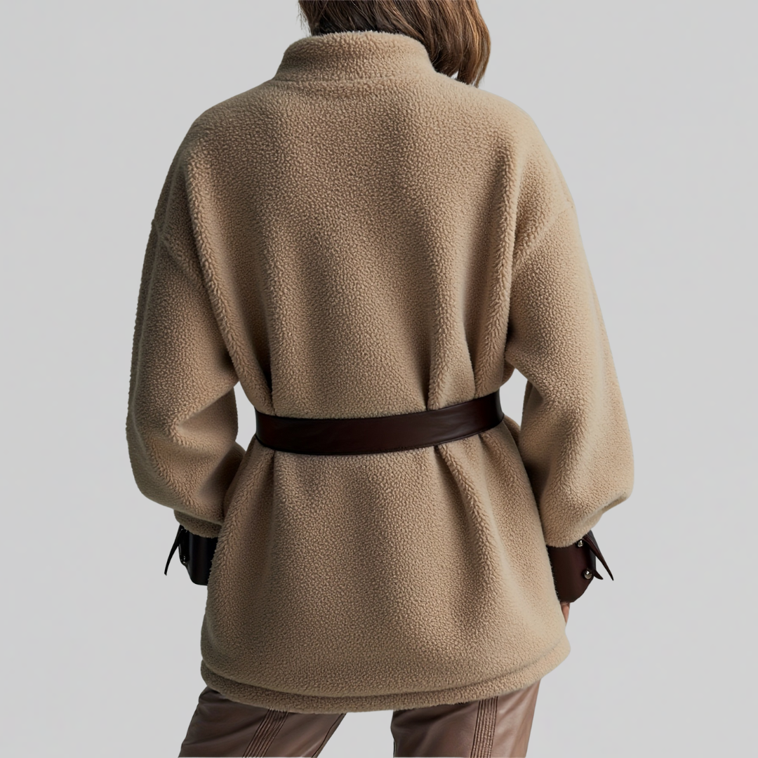 Women's Belted Teddy Jacket for Autumn (2)