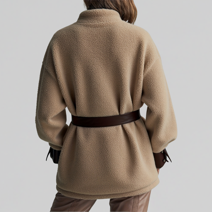 Women's Belted Teddy Jacket for Autumn (2)