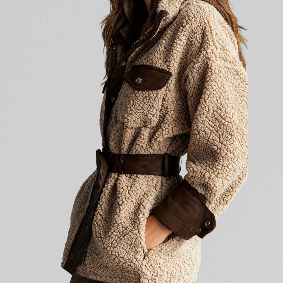 Women's Belted Teddy Jacket for Autumn (3)