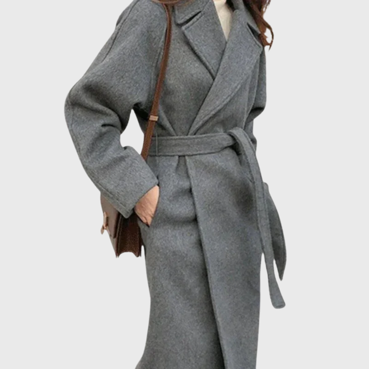 Women's Black Belted Coat for Autumn Layering (6)