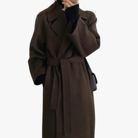 Poppy | Women's Black Belted Coat for Autumn Layering