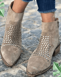 Elodie | Women's Black Boots Studded Ankle