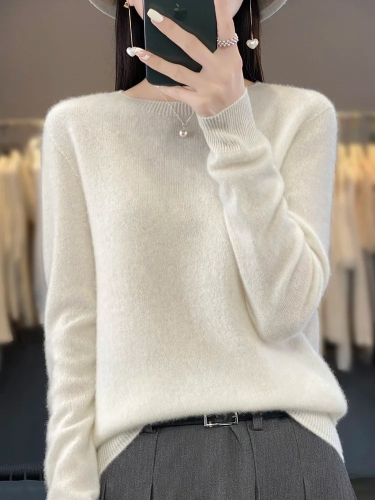 Women's Black Elegant Knit Jumper in White