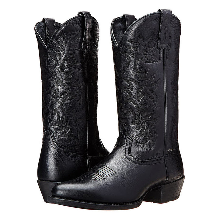 Women's Black Knee High Boots Western in Black 2