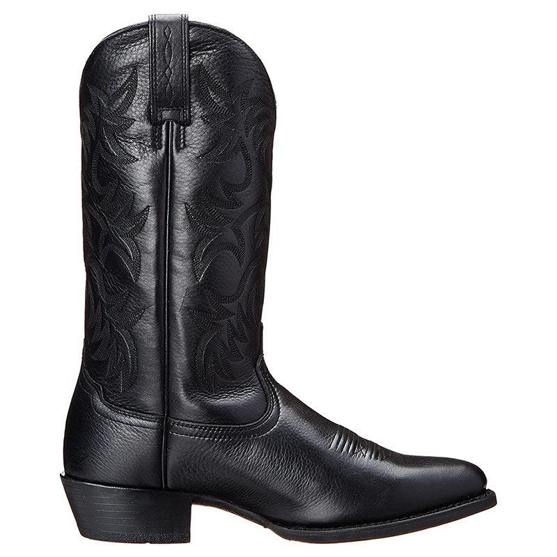 Women's Black Knee High Boots Western in Black 4