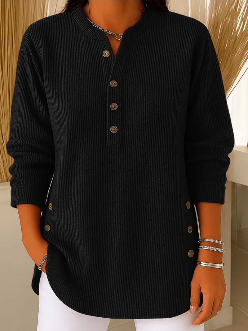 Women's Black Sweater with Elegant Bow Accents in Black