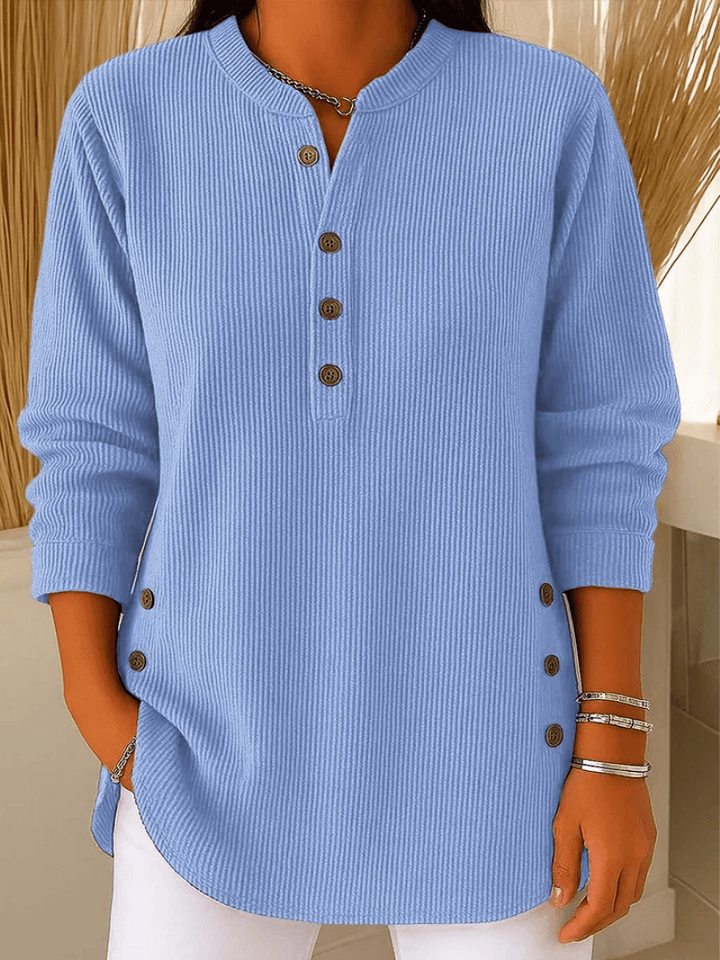 Women's Black Sweater with Elegant Bow Accents in Blue