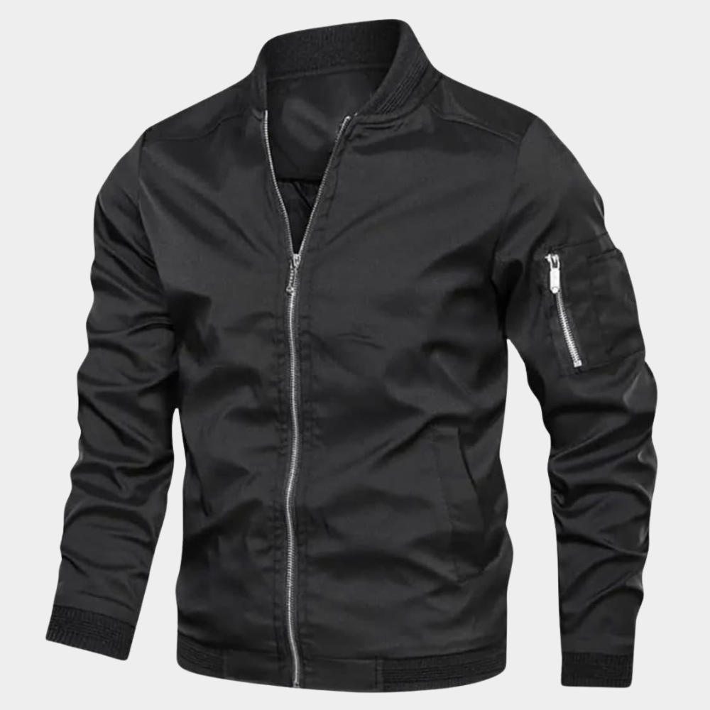 Women's Breathable Bomber Jacket for Autumn in Black