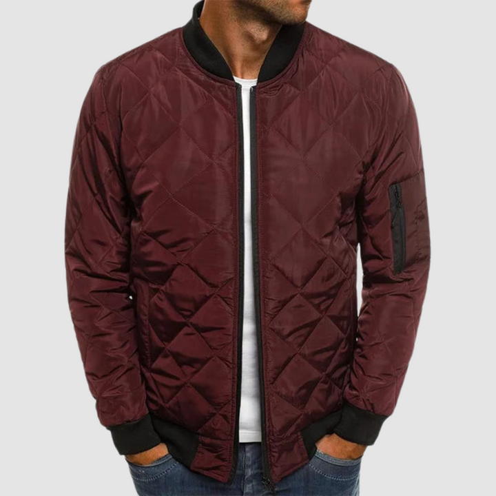 Women's Breathable Puffer Jacket for Autumn in Burgund